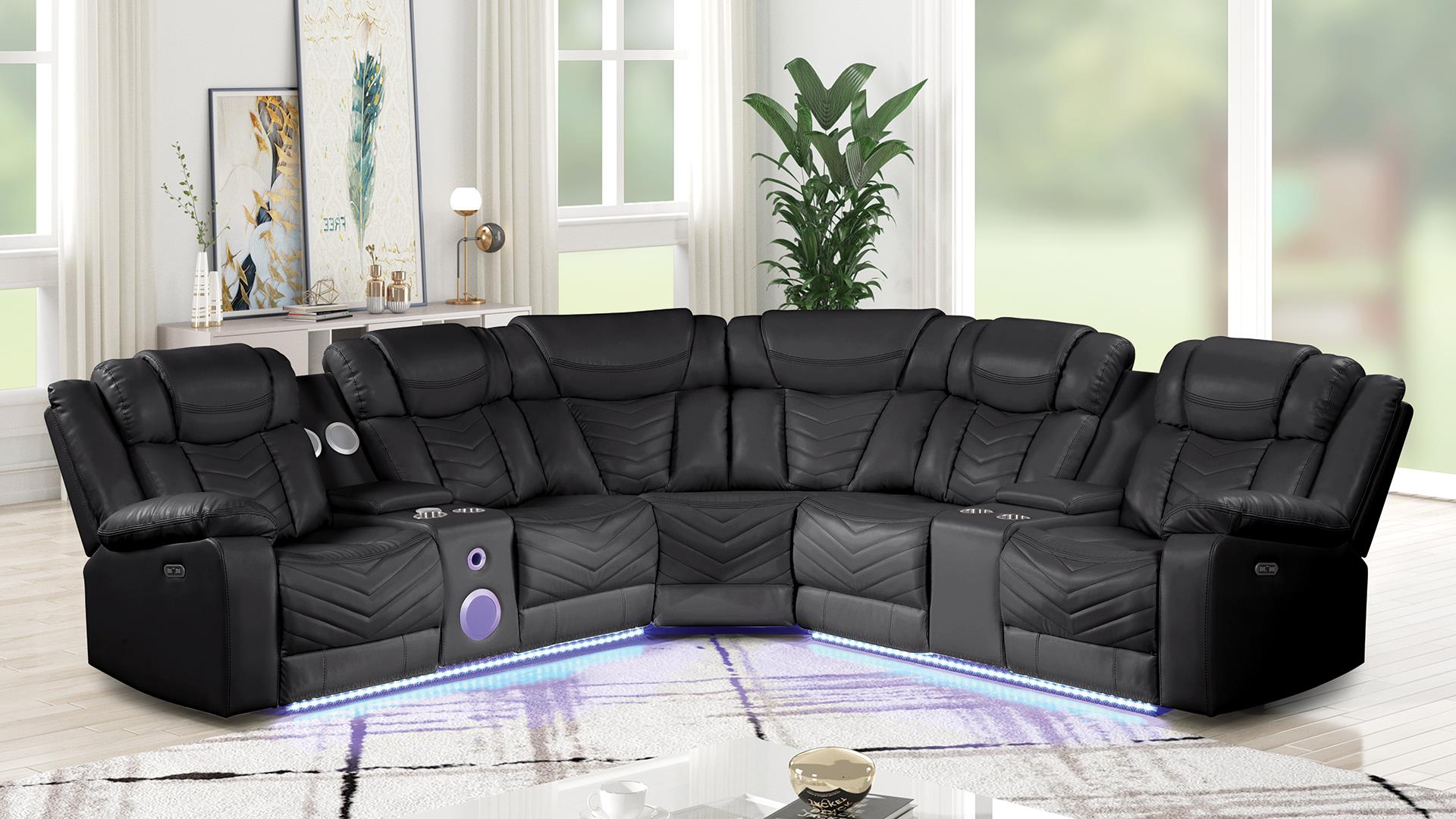 Challenger Sectional Sofa Black