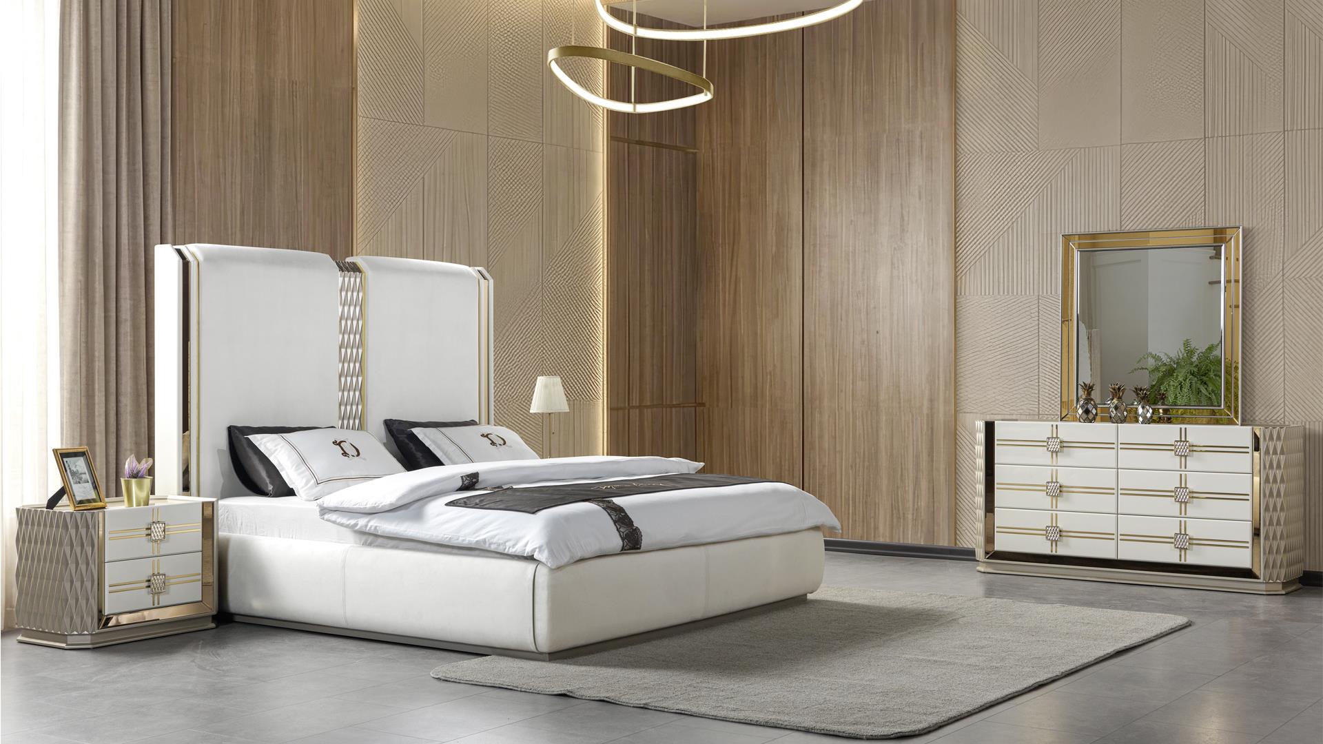 Latoya King 4 Pc Bedroom Set Beige